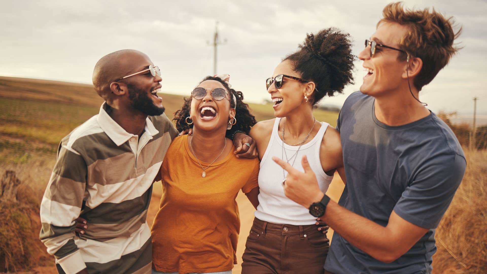 small group of friends laughing together