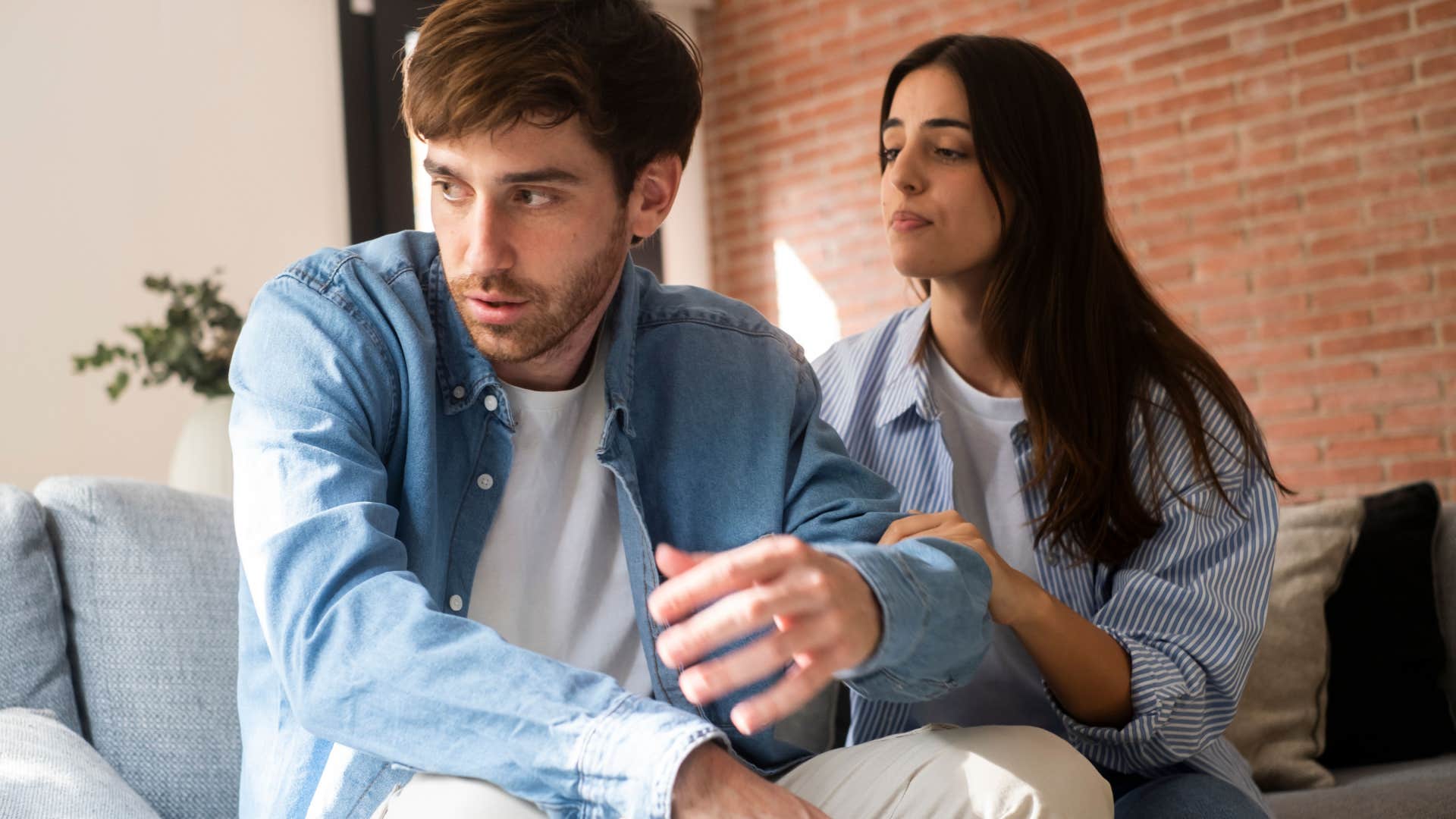 childish men get offended when emotionally mature women say they need to put in more effort woman telling boyfriend he needs to put in more effort