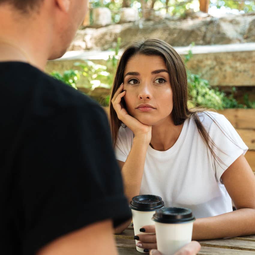 woman who wants to leave bad date by blaming family