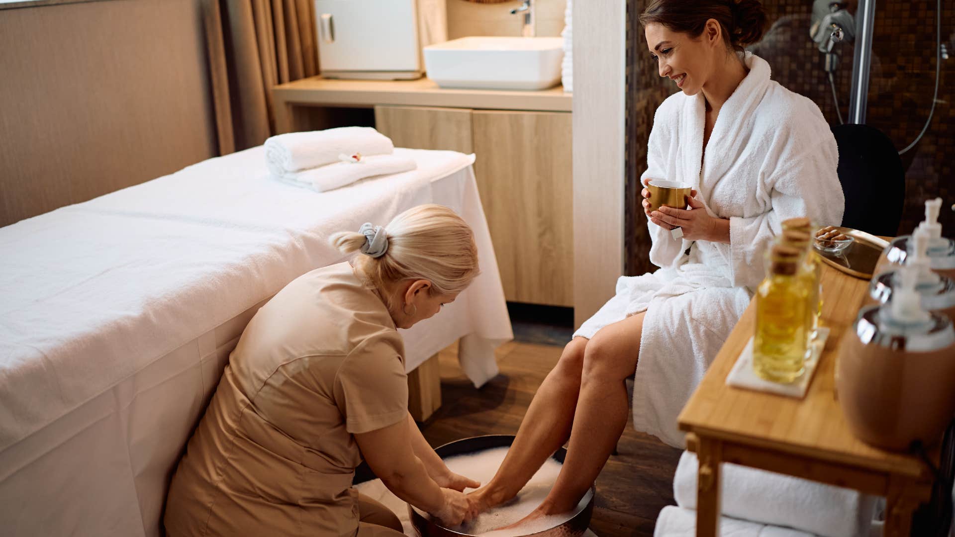 woman who chooses peace over closure by having a spa day