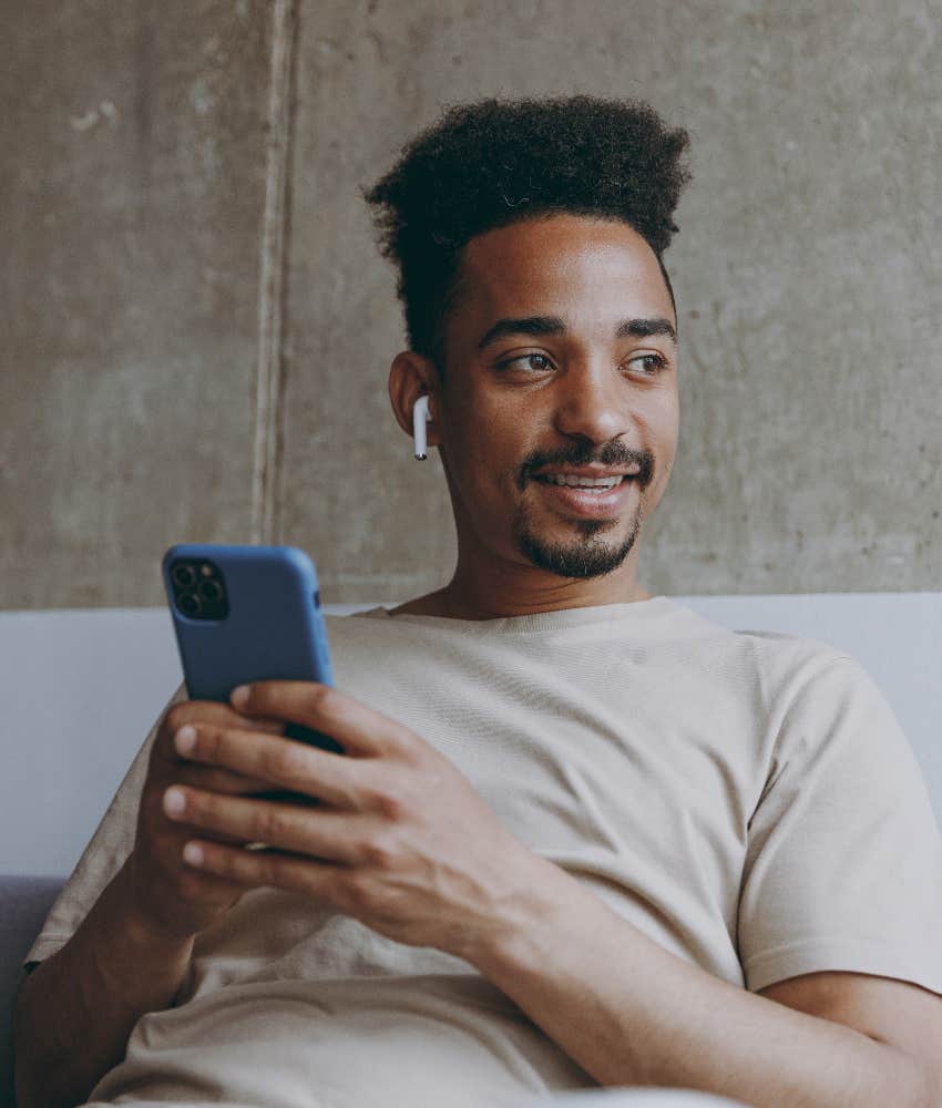 man listening sad songs comfort