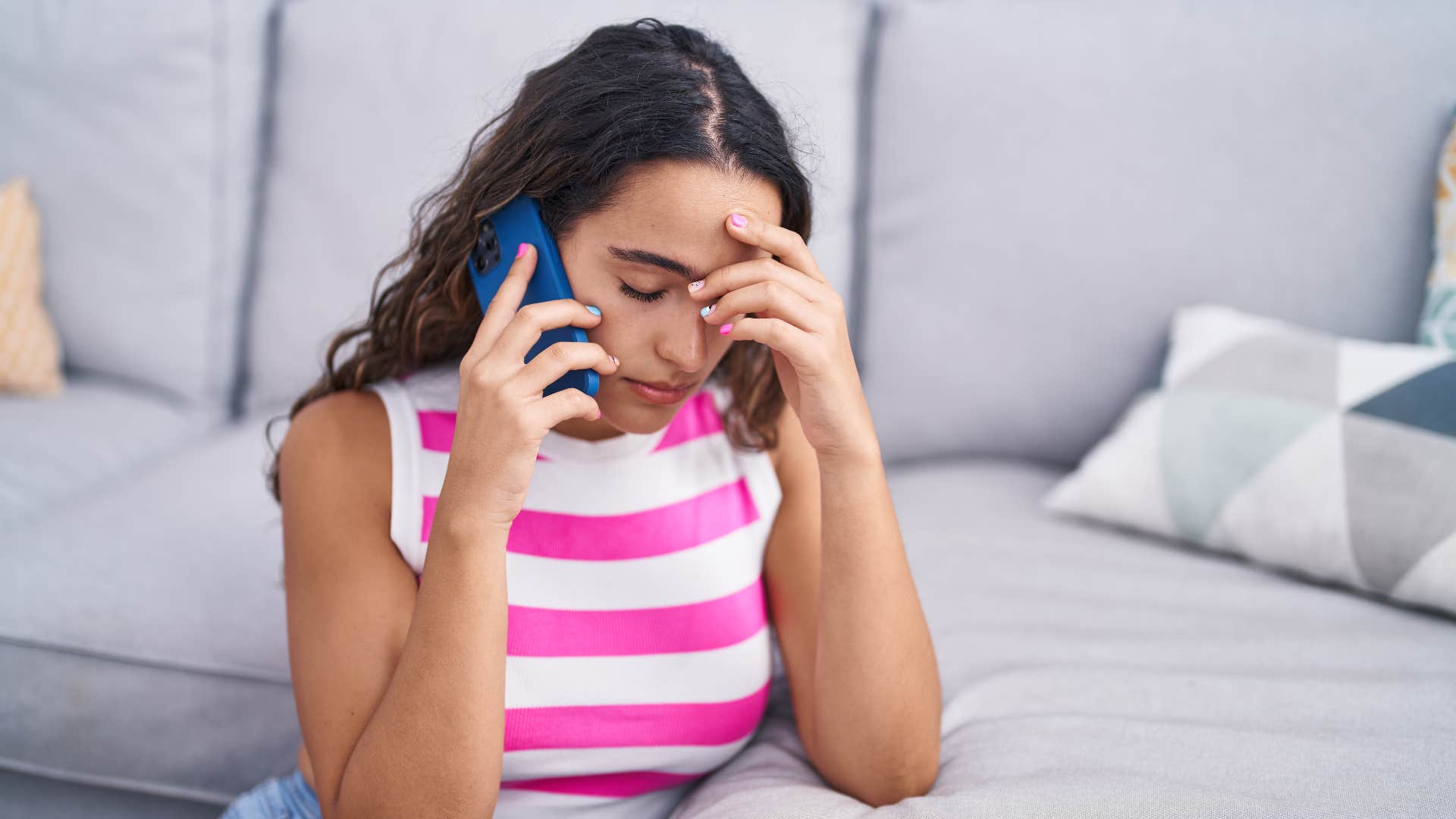 Person on phone argues long distance