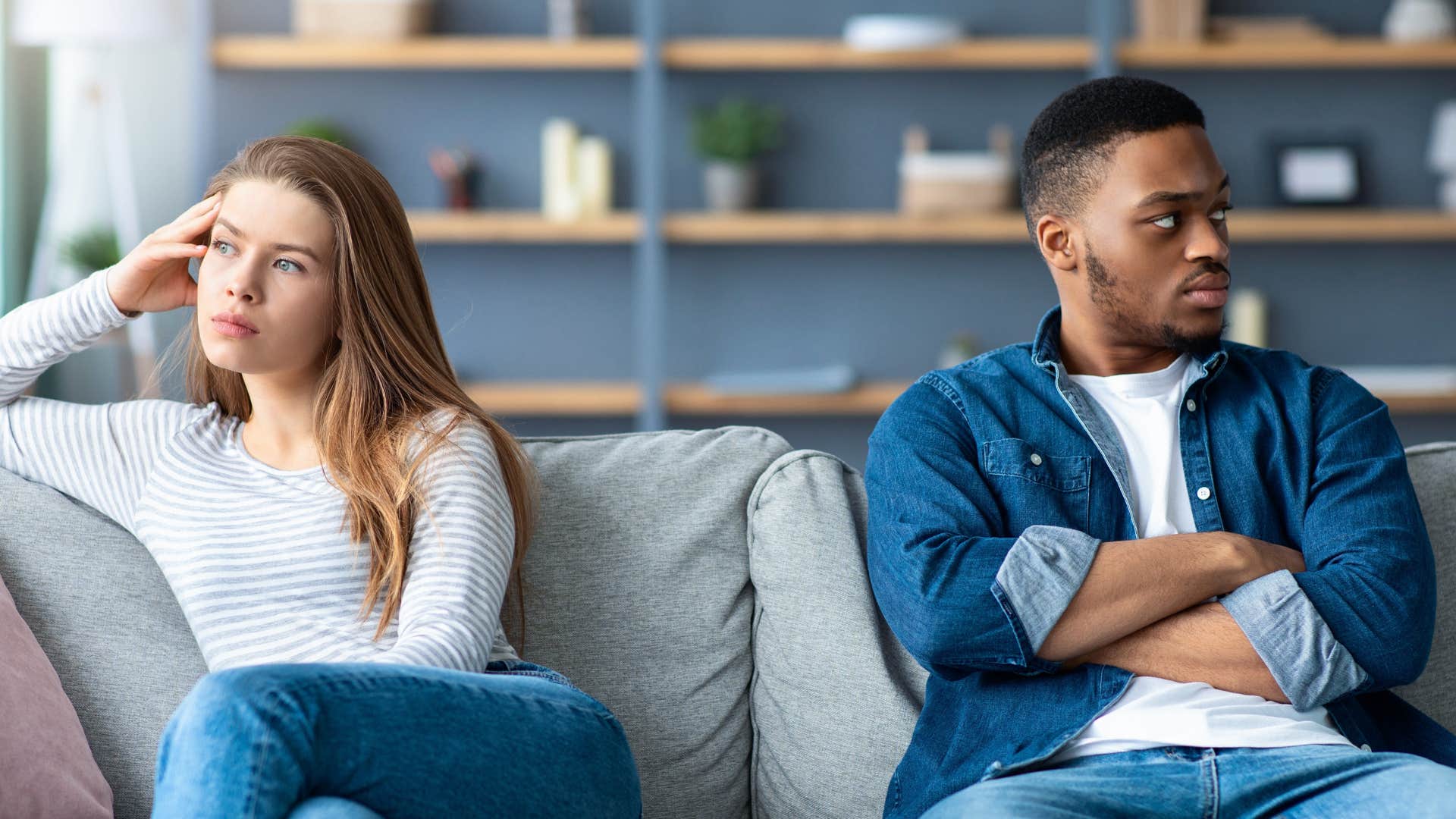if a couple barely touches each other anymore, it usually means these things about their marriage emotional distance has grown couple sitting far away from couple as their emotional distance has grown