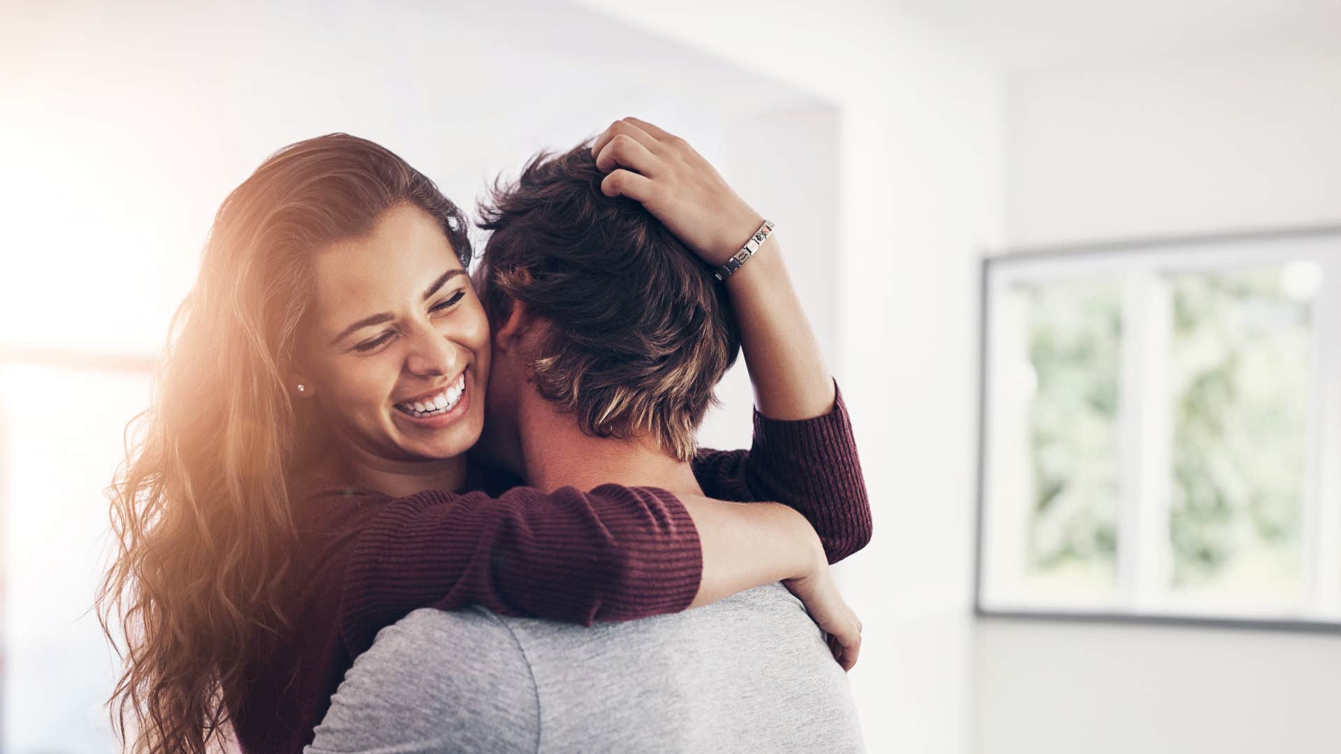couple hugging expressing gratitude for the little things