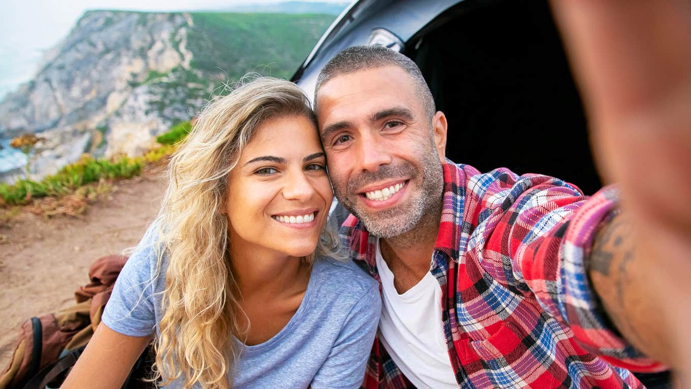 Couple having the best time.
