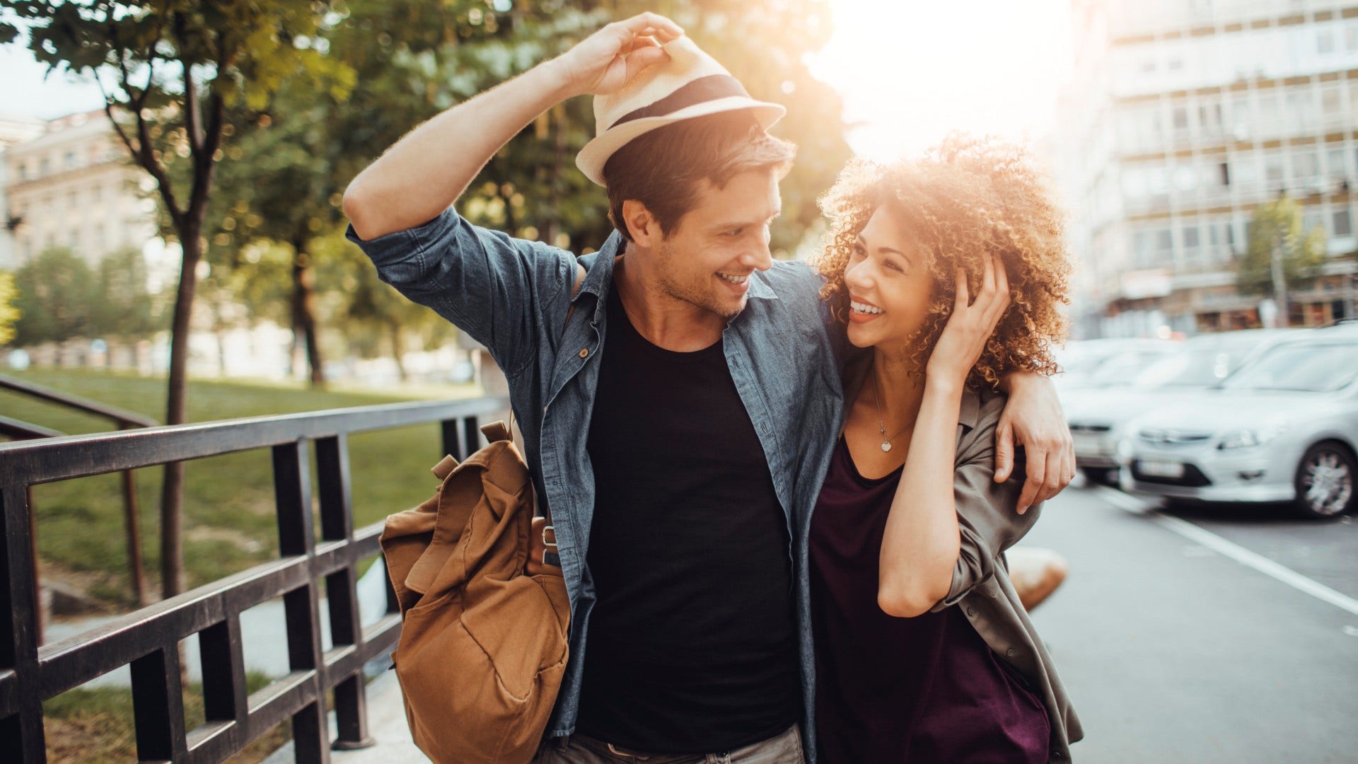 couple who are too tired to travel as they spend time in nearest city