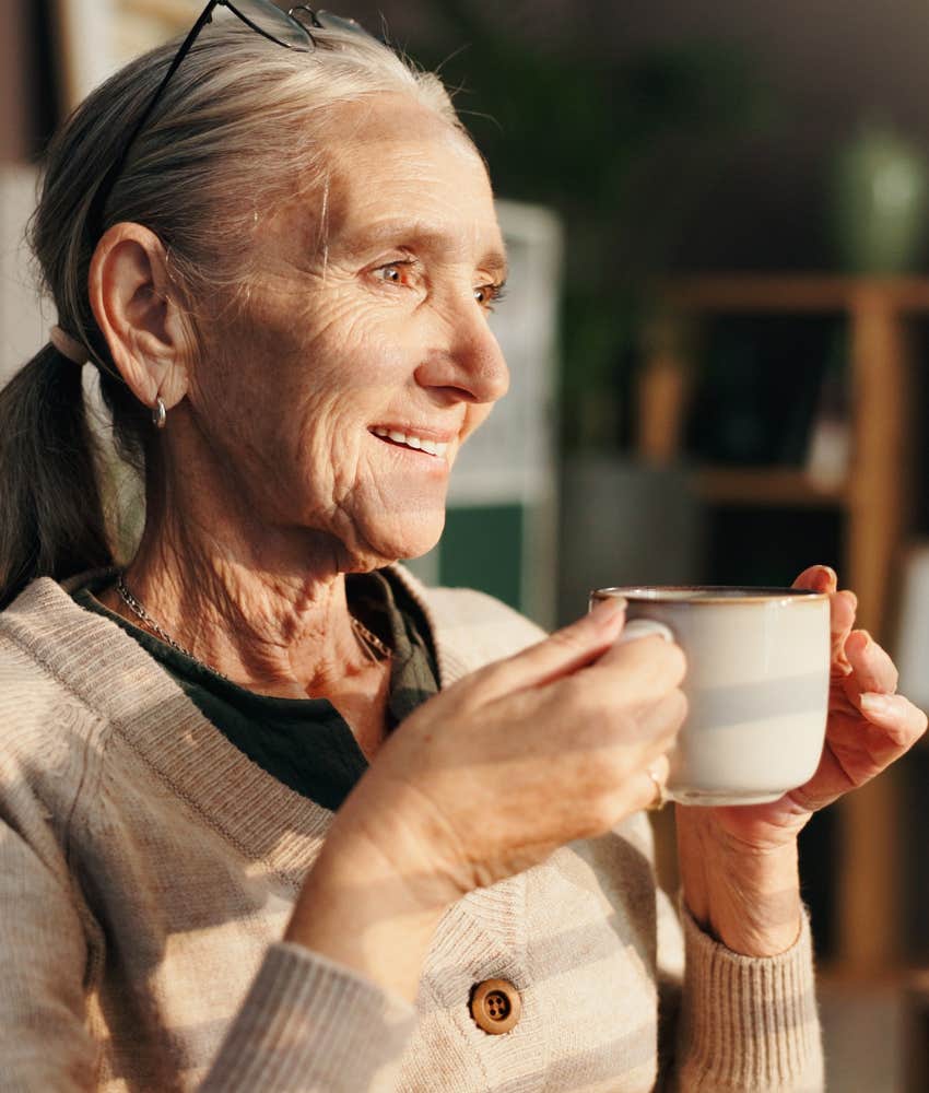 Happy person takes honest moment