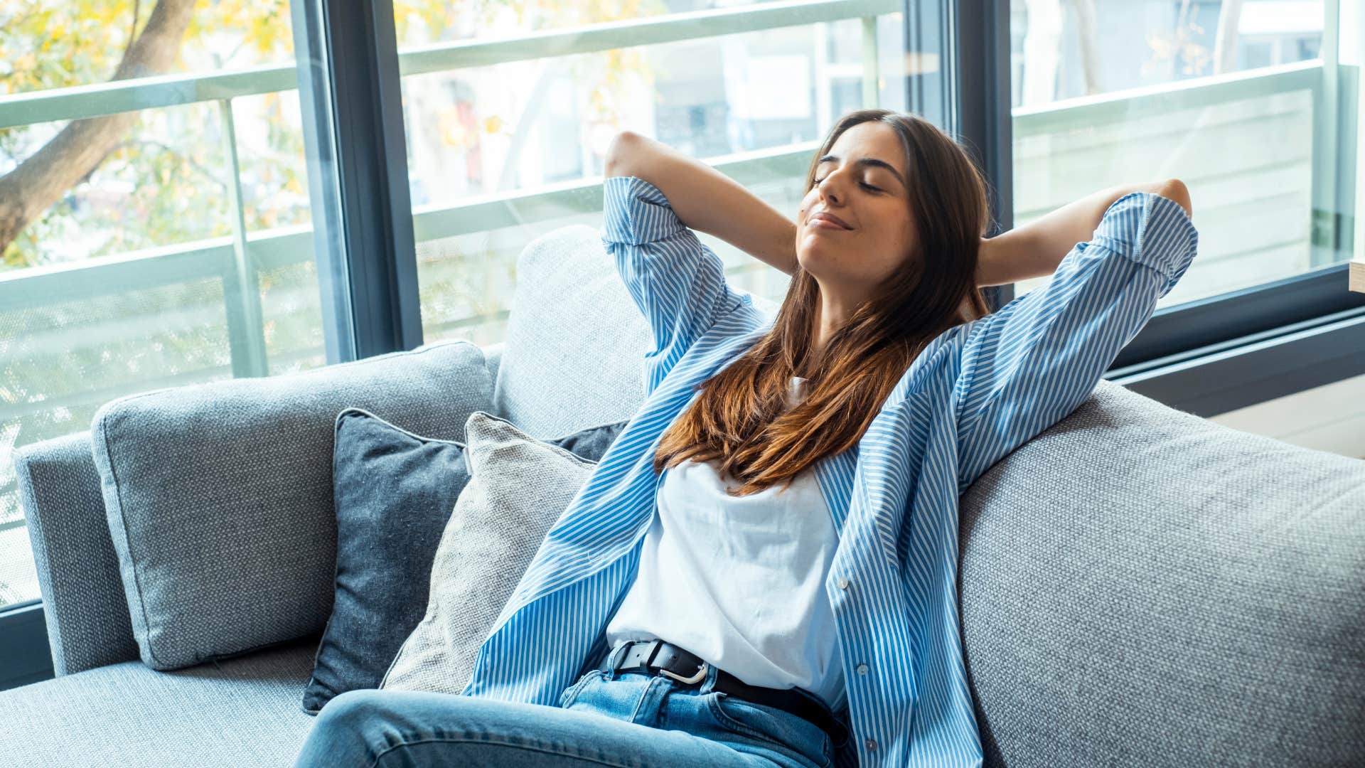woman who keeps bad energy out of her life by spending time alone