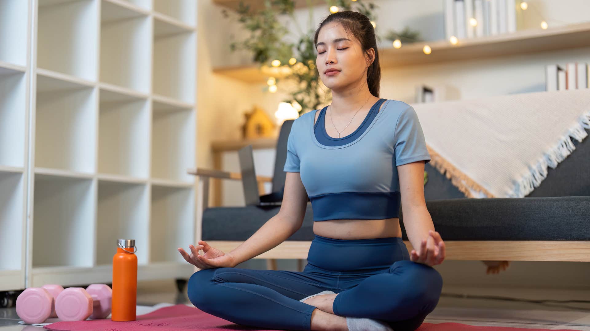 woman who keeps bad energy out of her life with spiritual cleansing