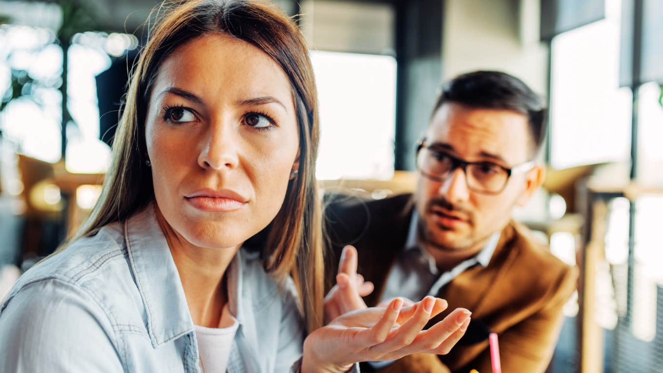 If You’re Dealing With A Narcissist, These Moves Will Make Them Squirm  Woman making narcissist squirm.