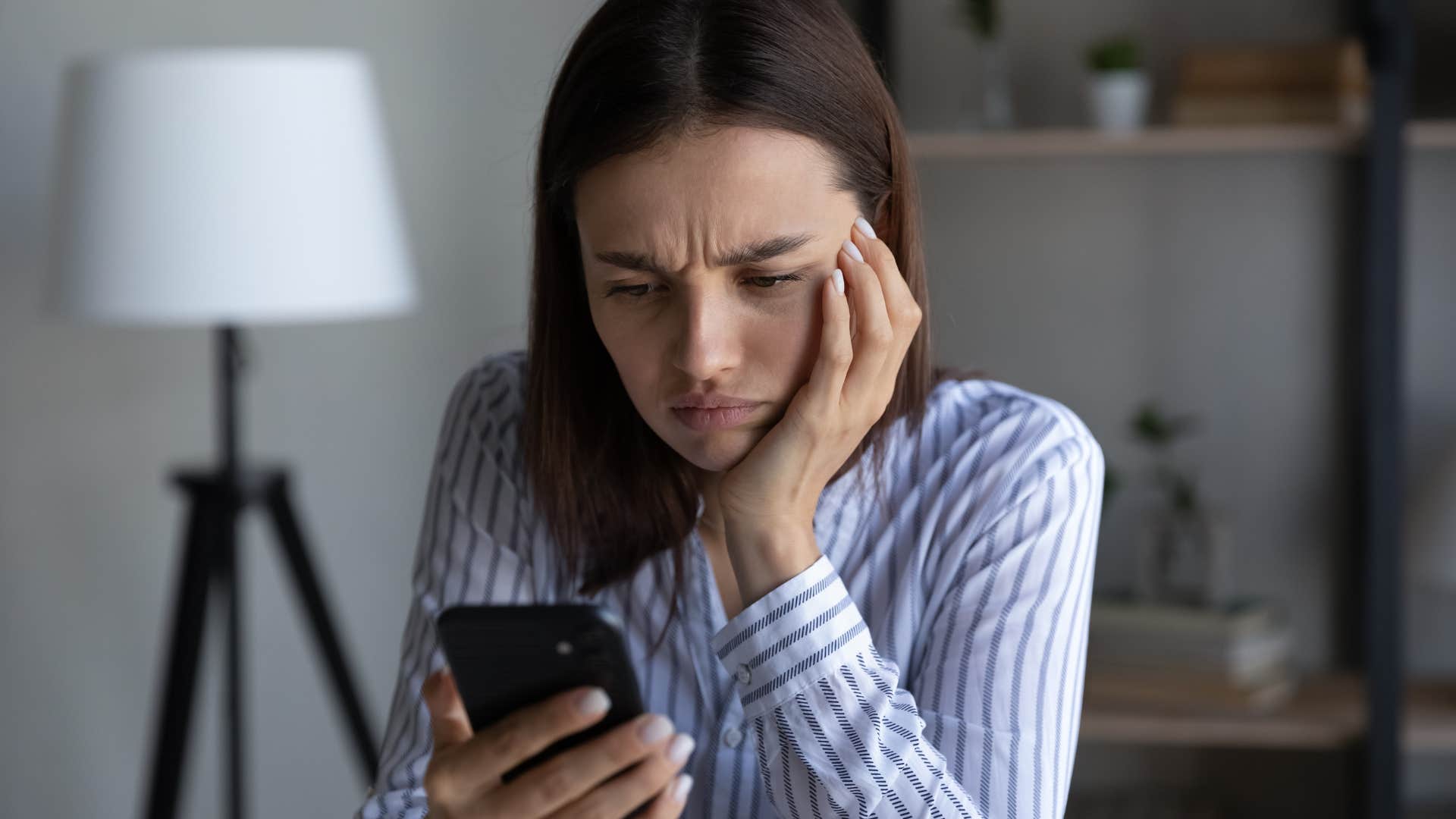 insecure woman texting you're just saying that to be nice