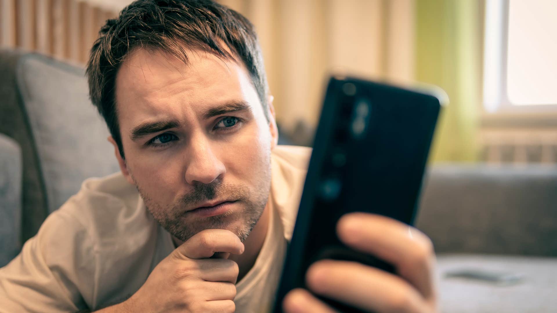 sad man texting you probably don't even care to friends