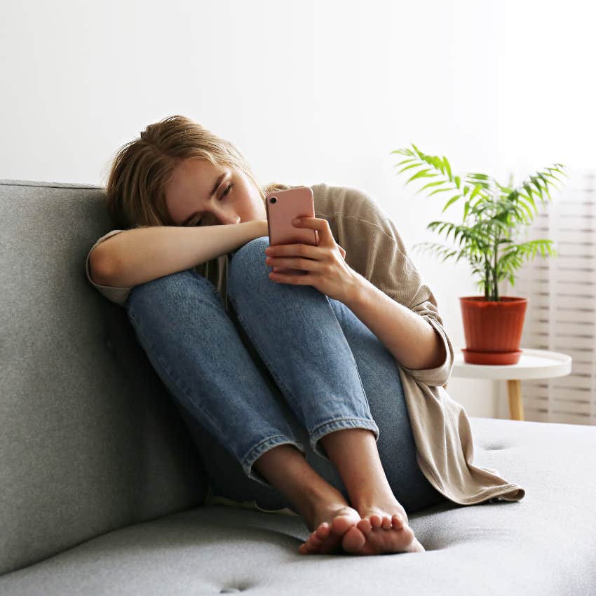 woman who is accepting the situation for what it is when someone stopped texting back