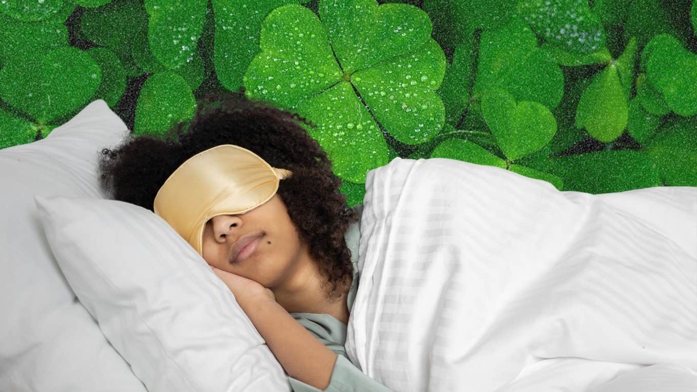 sleeping woman having dreams luck change better