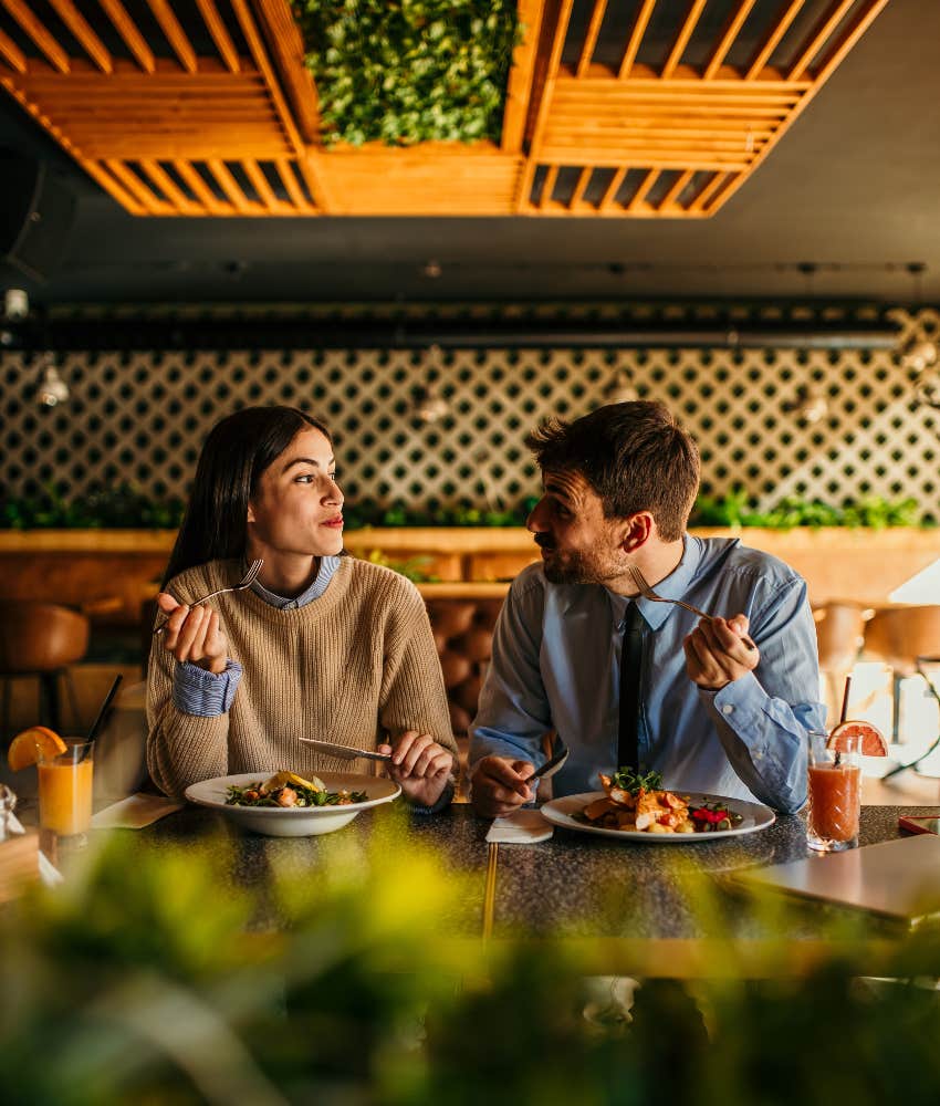 couple on date at restaurant