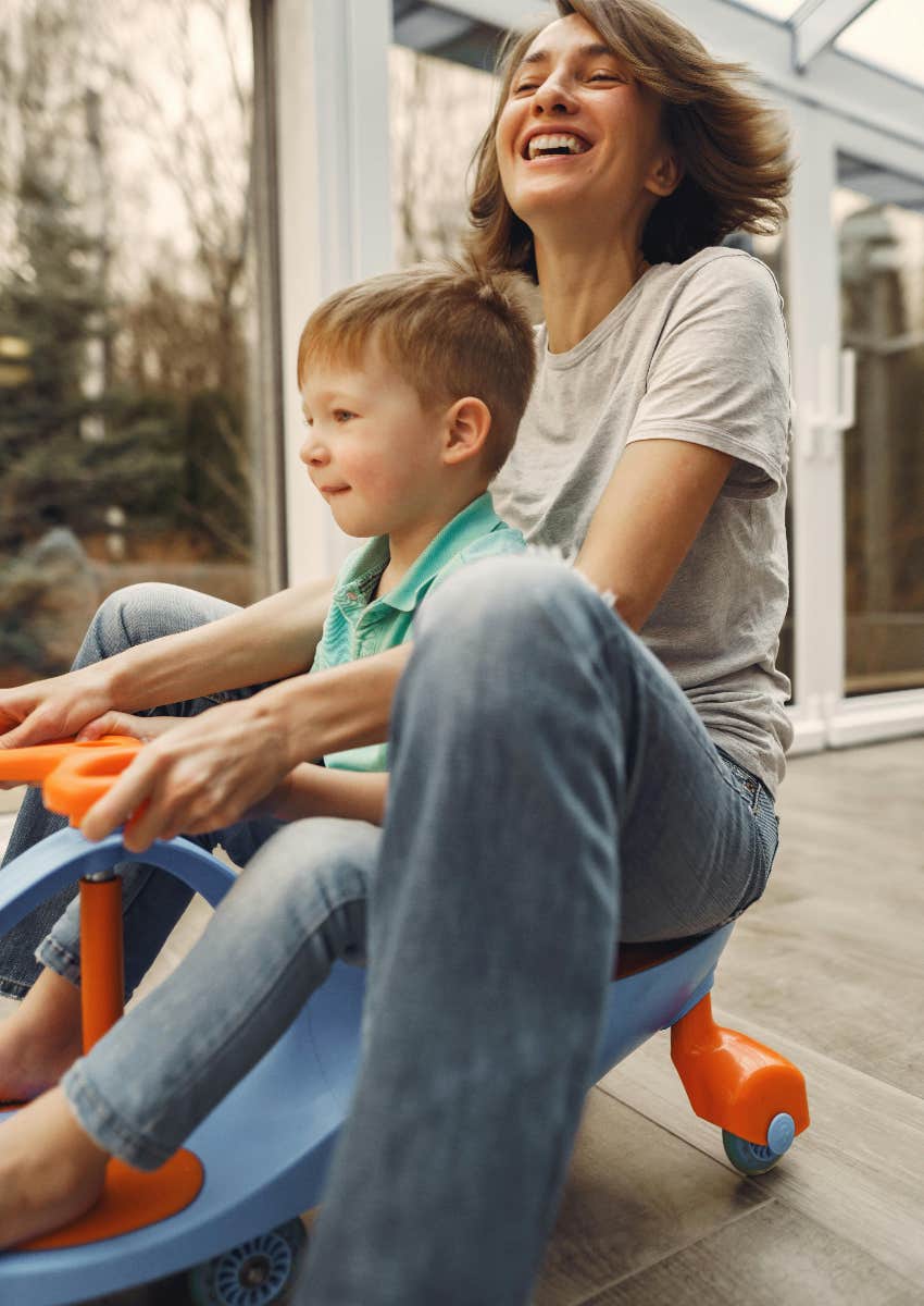 Gen Z Parents Have Abandoned Gentle Parenting And Are Doing This Instead gen z mom and son playing