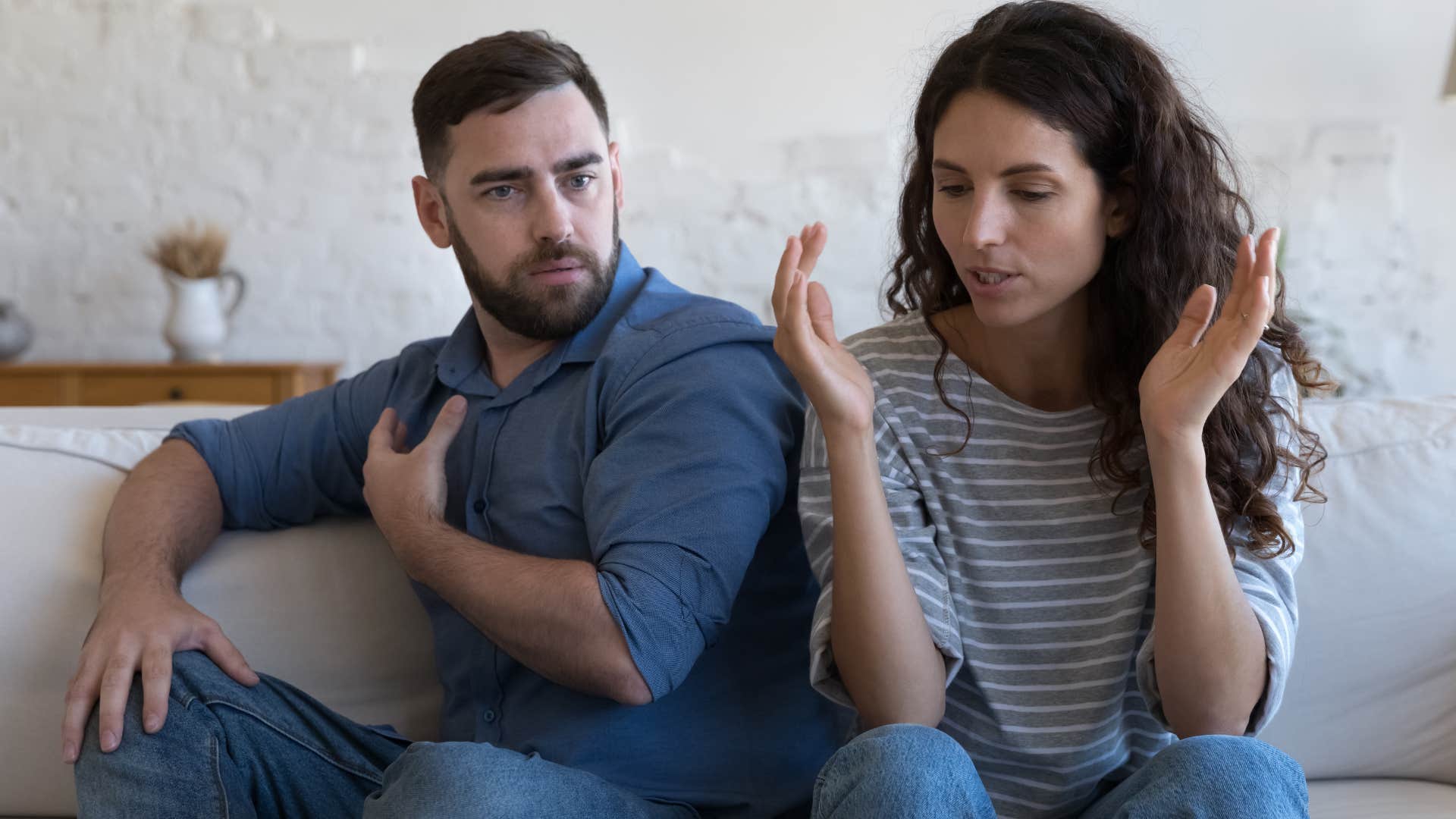 man downplaying relationship issues with his wife
