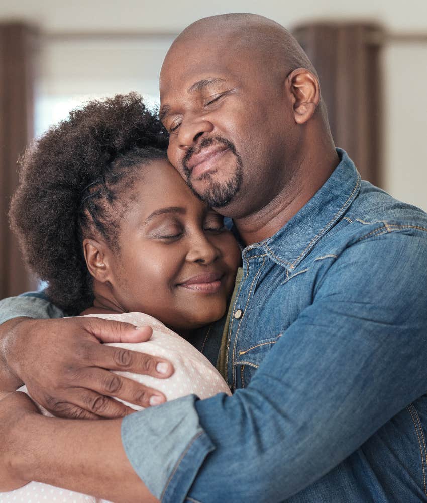 Green flags say they are totally into you emotionally not just physically vulnerable Hugging couple find peace in vulnerability