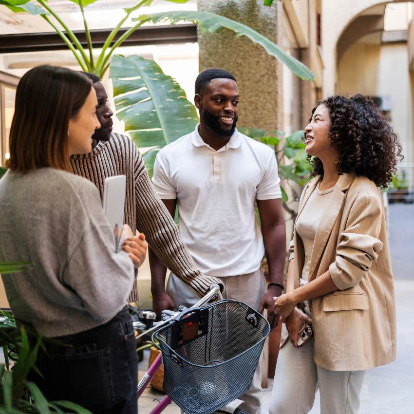 woman who finds the good guy in a messy world by asking herself if she wants to be like her friends