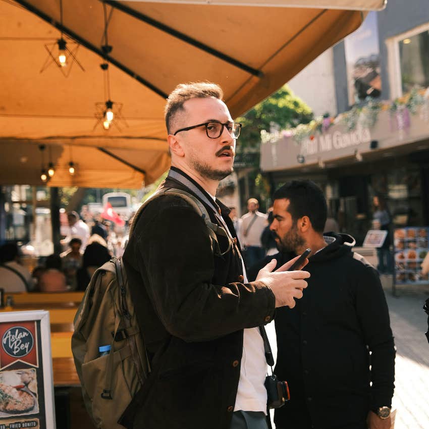 man unaware his surroundings harmless things people judge 