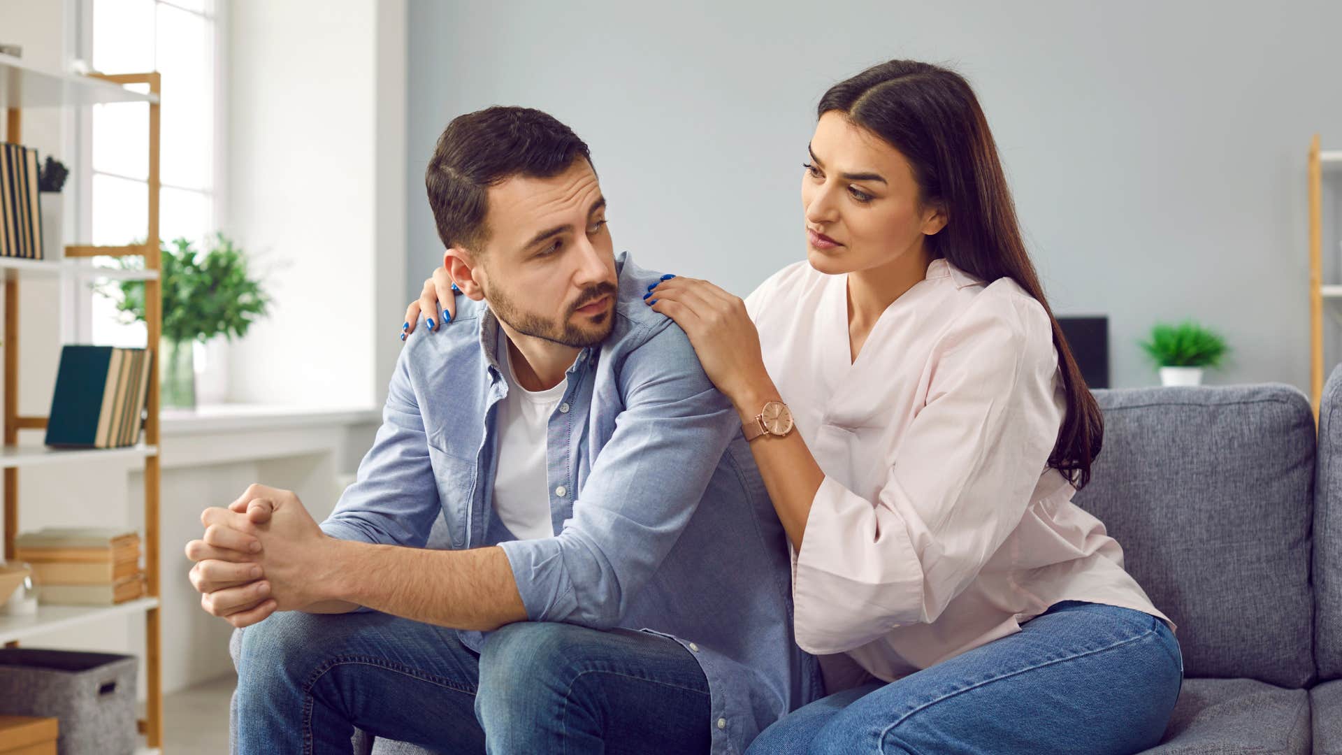 couple calmly arguing