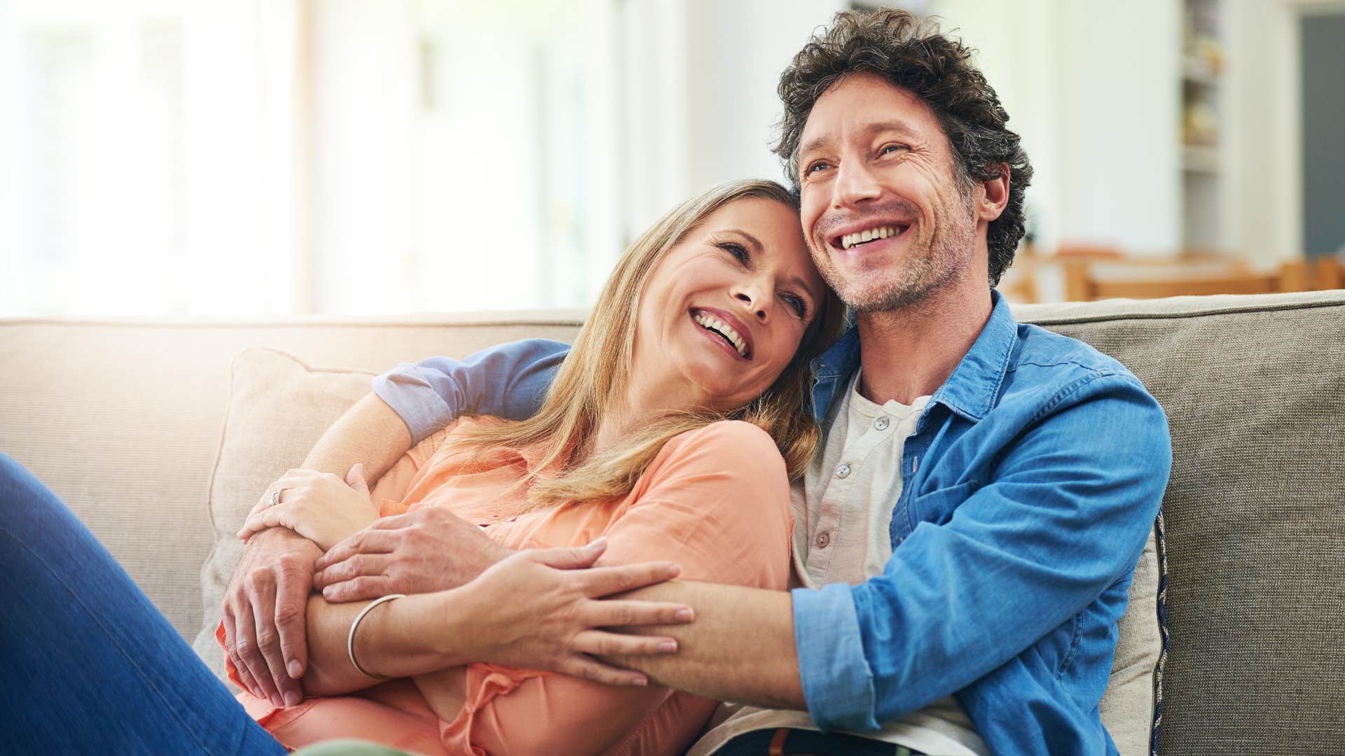 couple committed to each other snuggling