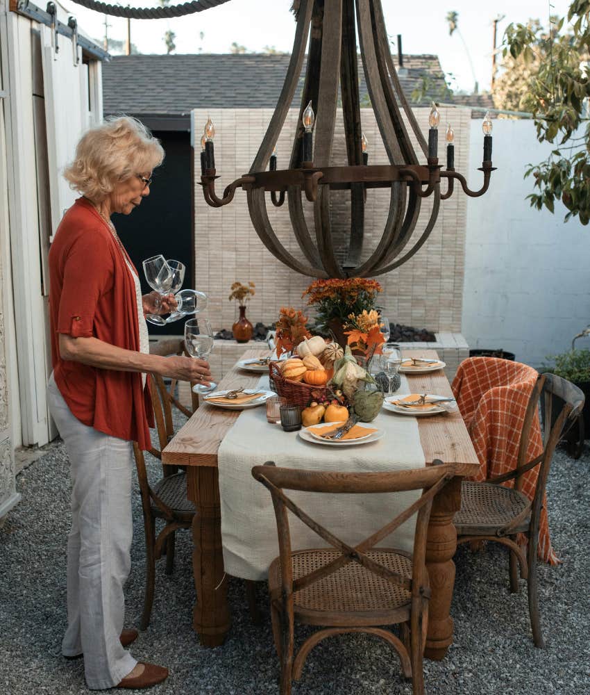 Woman who waits for the right moment to use her fine china