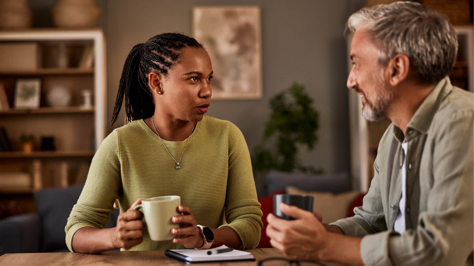 serious woman not laughing with husband