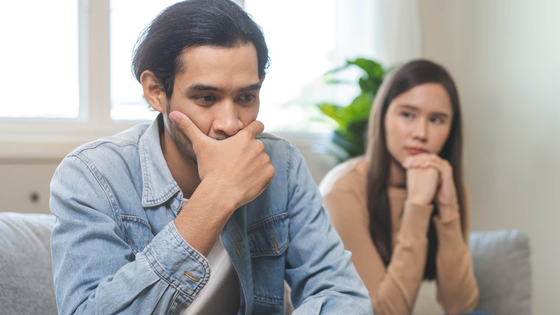 man not saying I love you to his wife