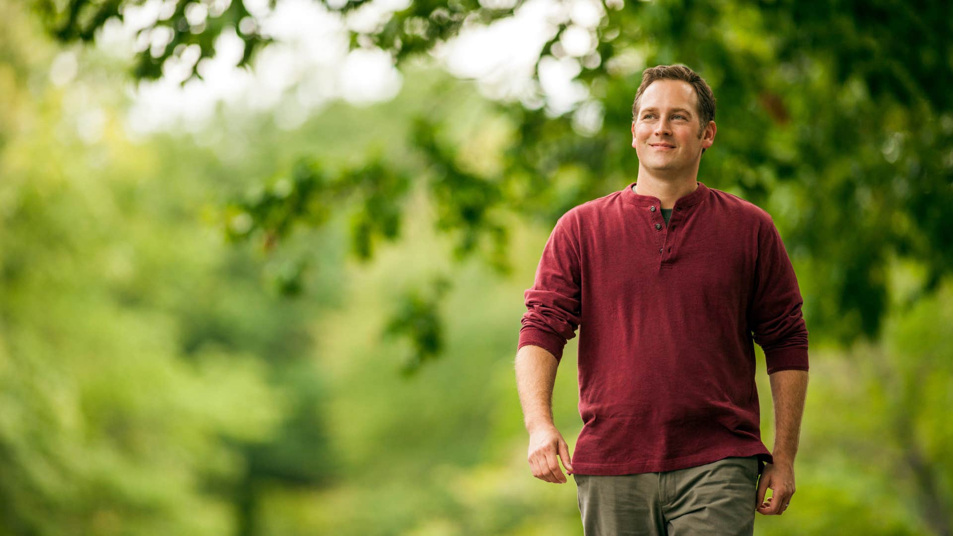 man taking walk outside