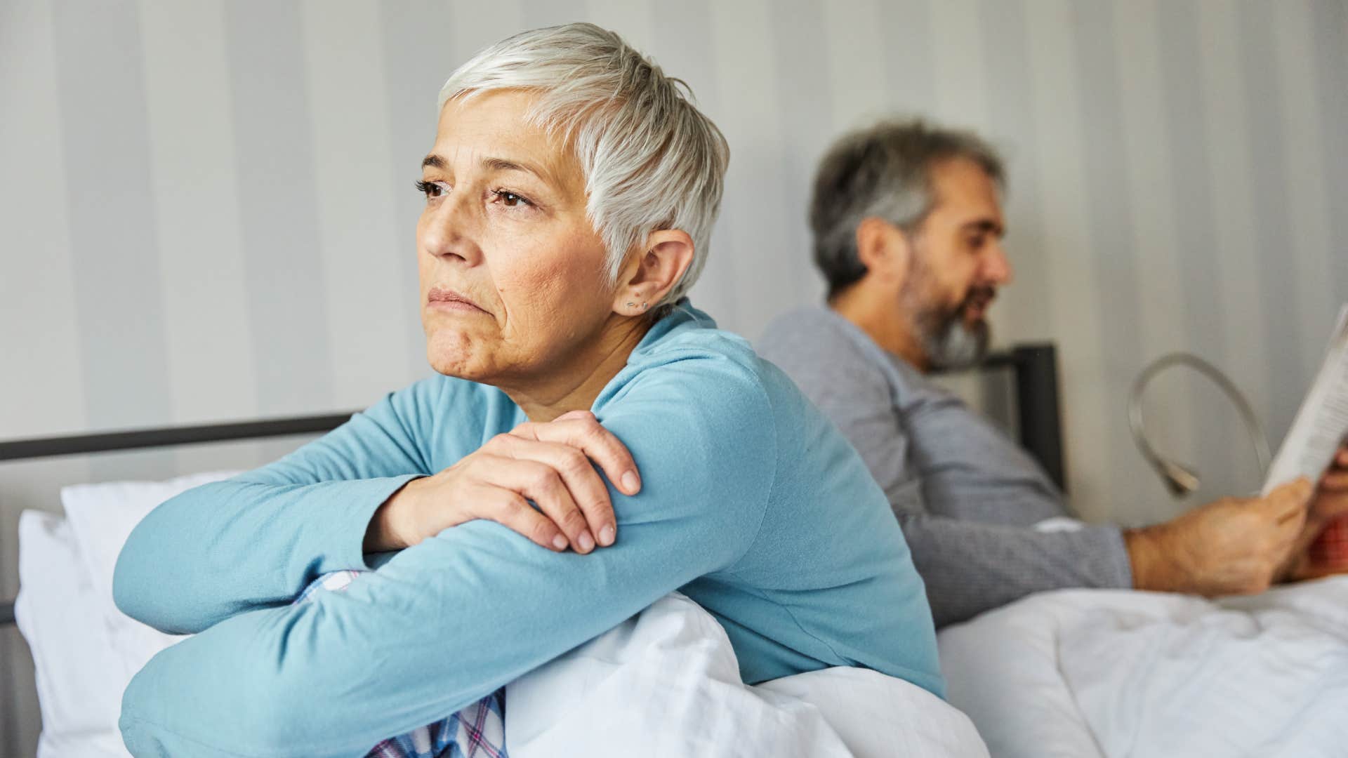 woman upset with husband after argument