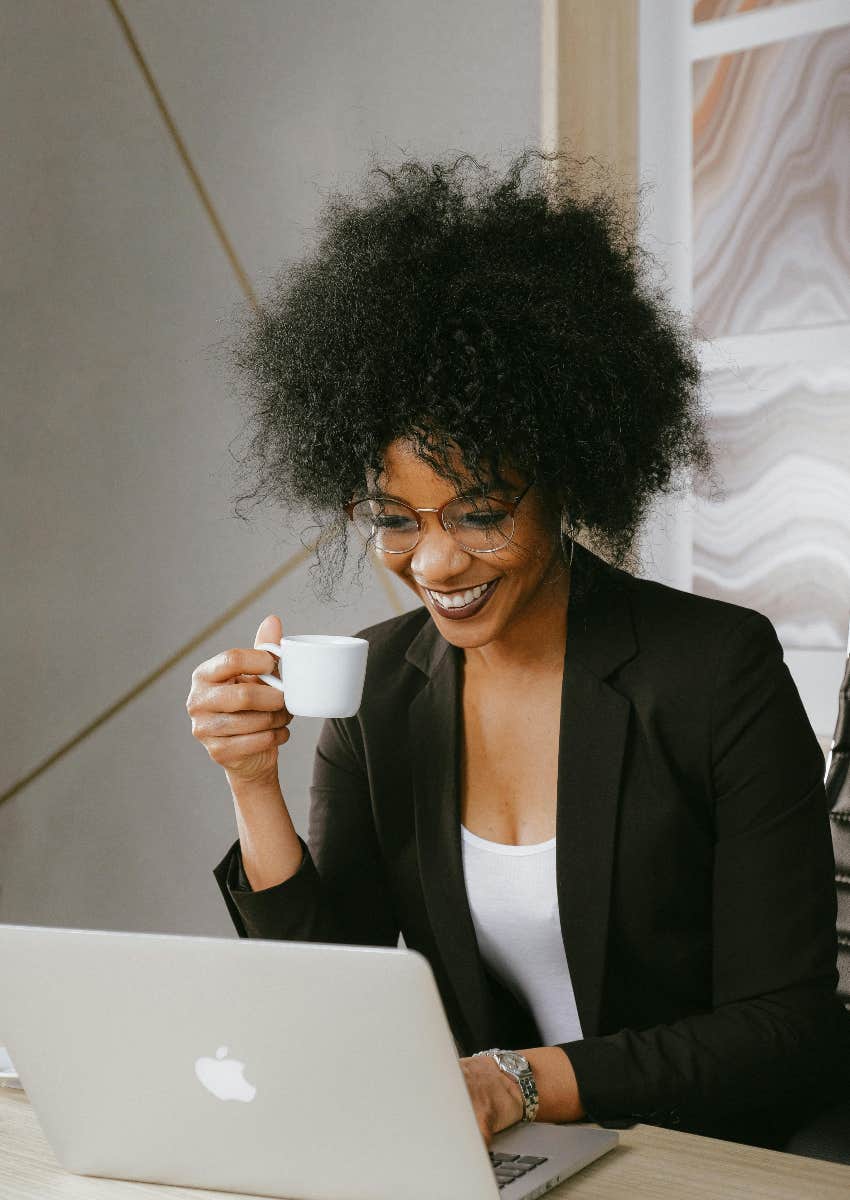 co-worker who doesn't know who she is without her job