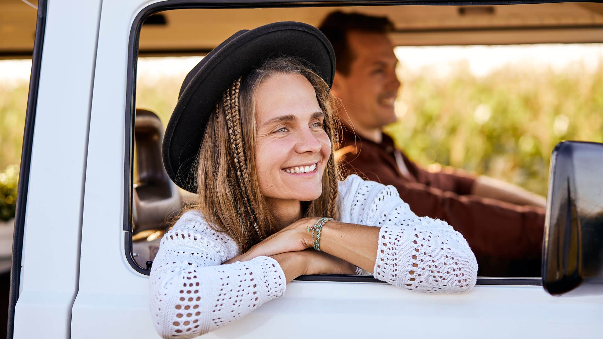mysterious woman going on spontaneous adventure with partner