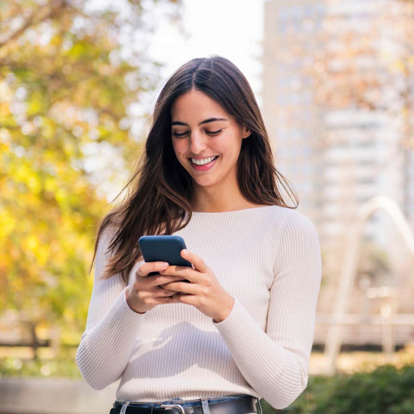 woman texting a man who loves her as he keeps the conversation going