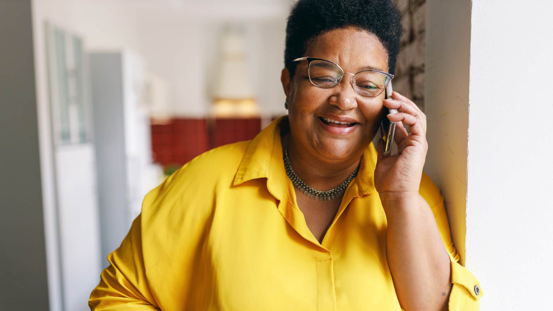 woman talking on phone