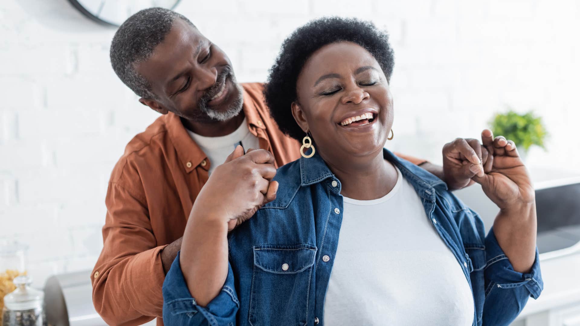 happy wife thanking her husband smiling