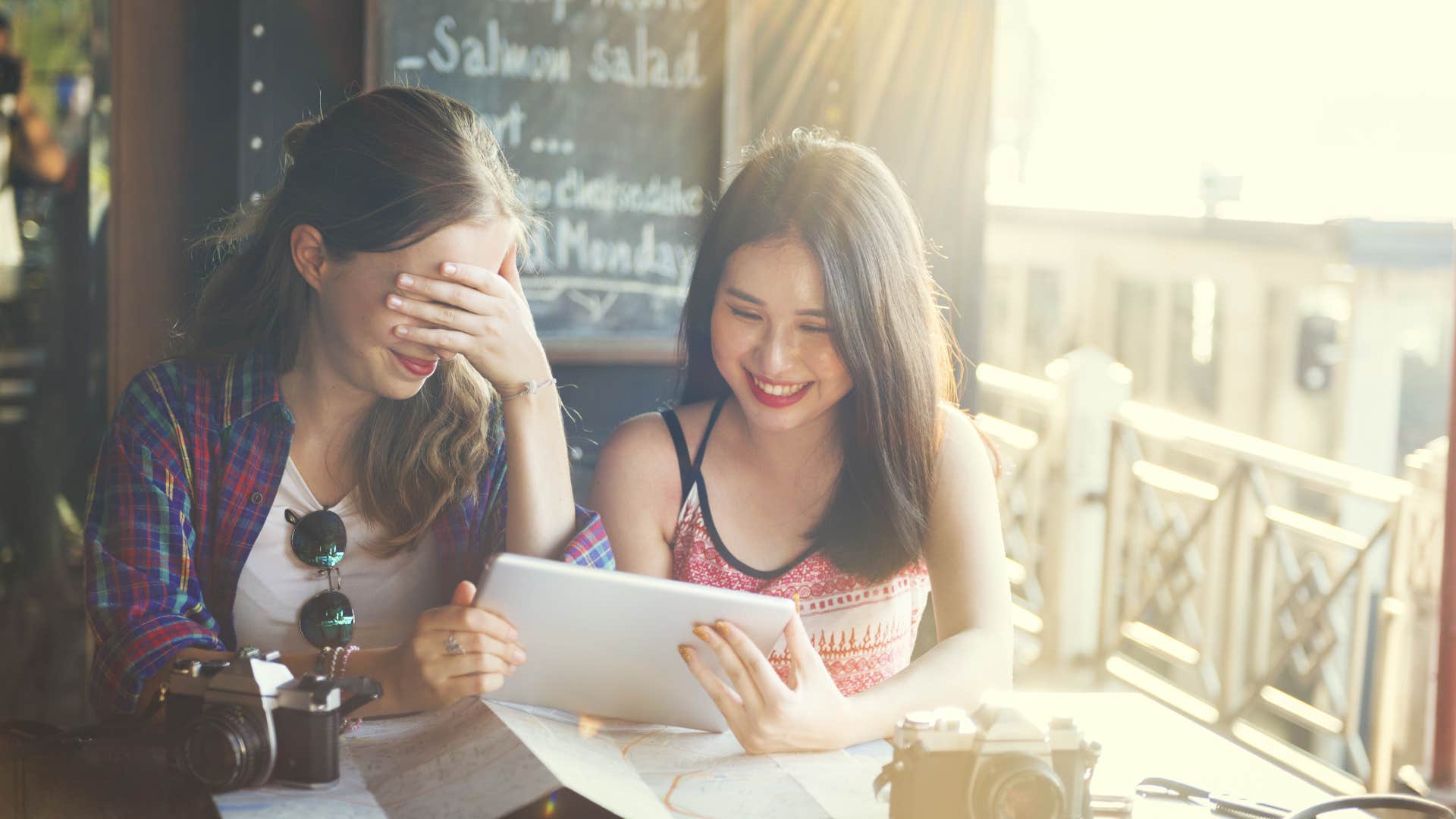 friends trying to agree on early to bed or party all night before they travel together