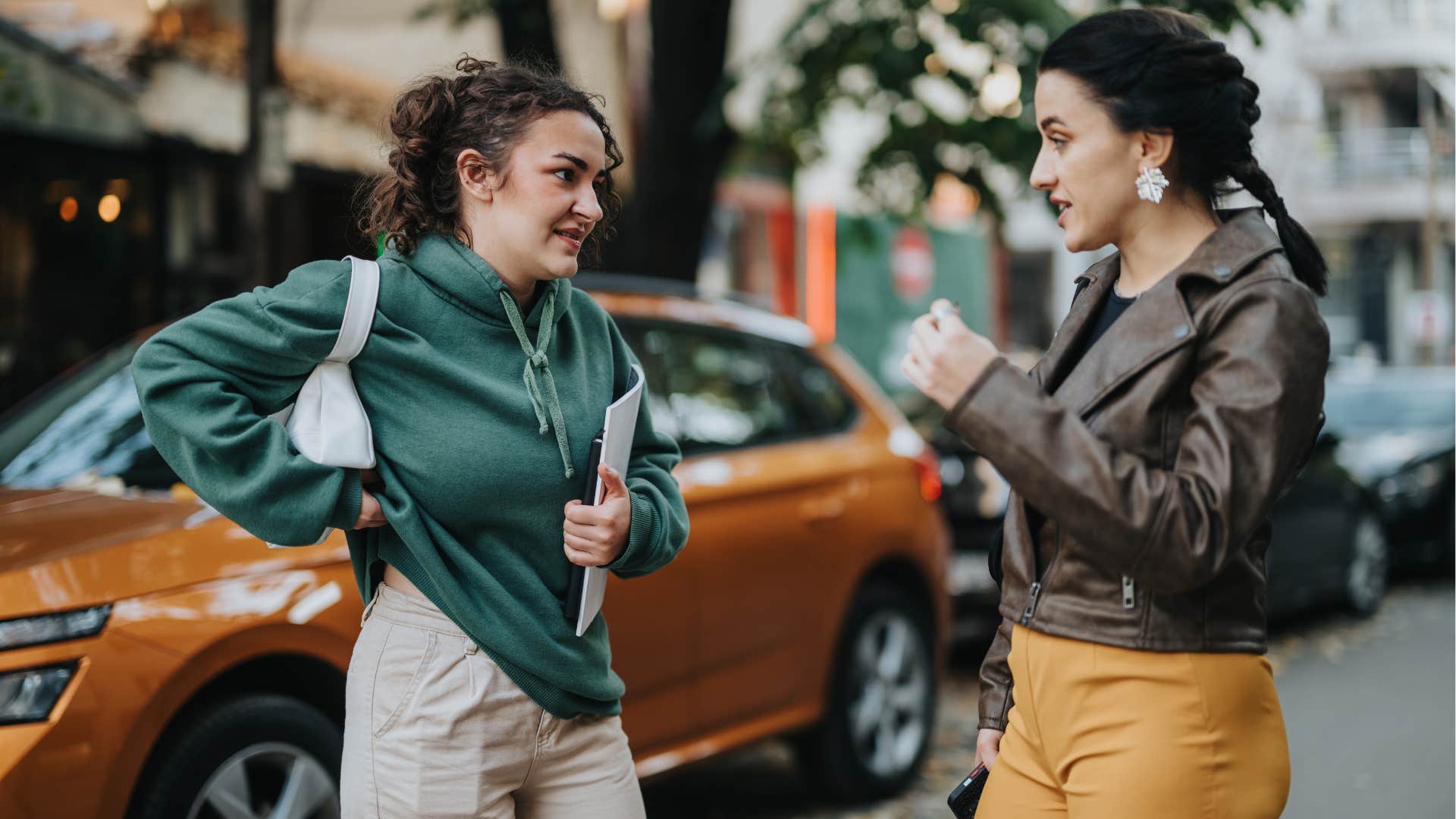 friends trying to agree on fast food before they travel together
