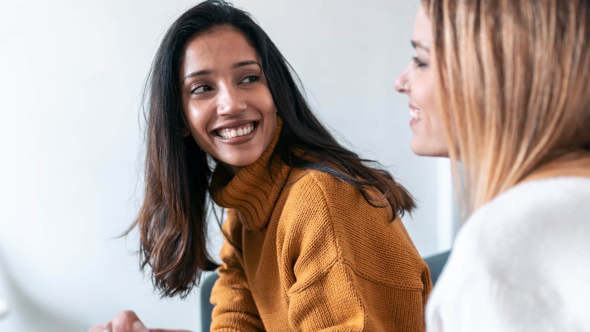 woman actively listening to friend