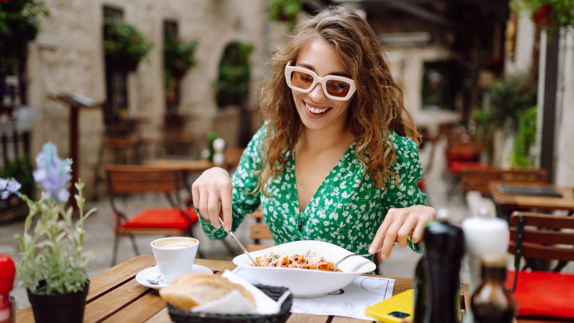 if you grew up broke but made it, you still probably can't bring yourself to buy these simple things dessert at restaurant woman eating at restaurant