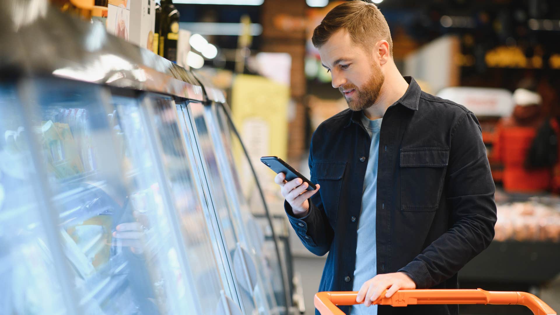 Man who bulk buys and freezes in the grocery store.