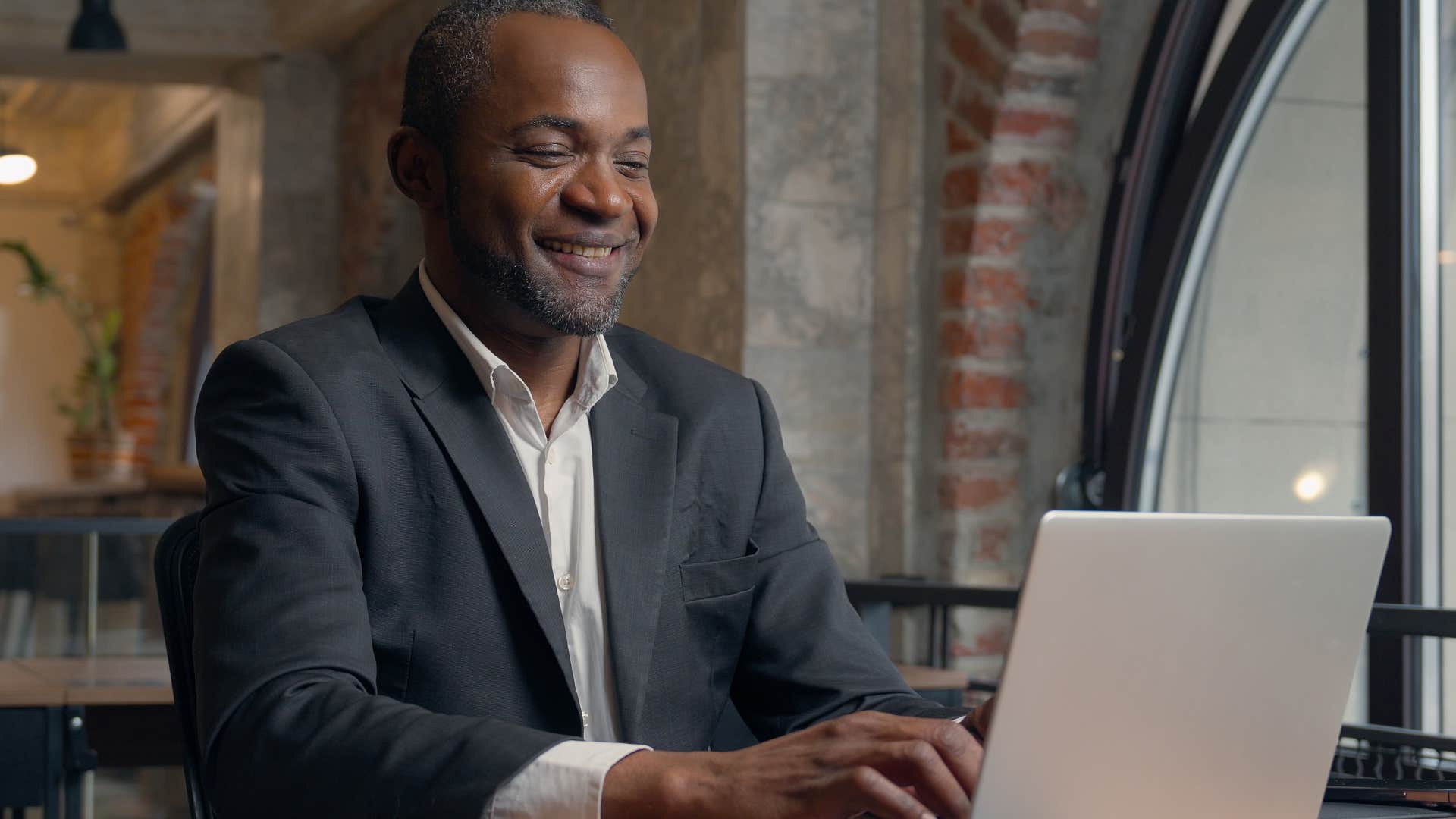 man whose life is full working from home