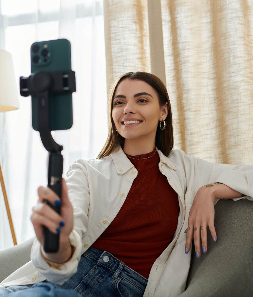 woman promoting her influencer brand