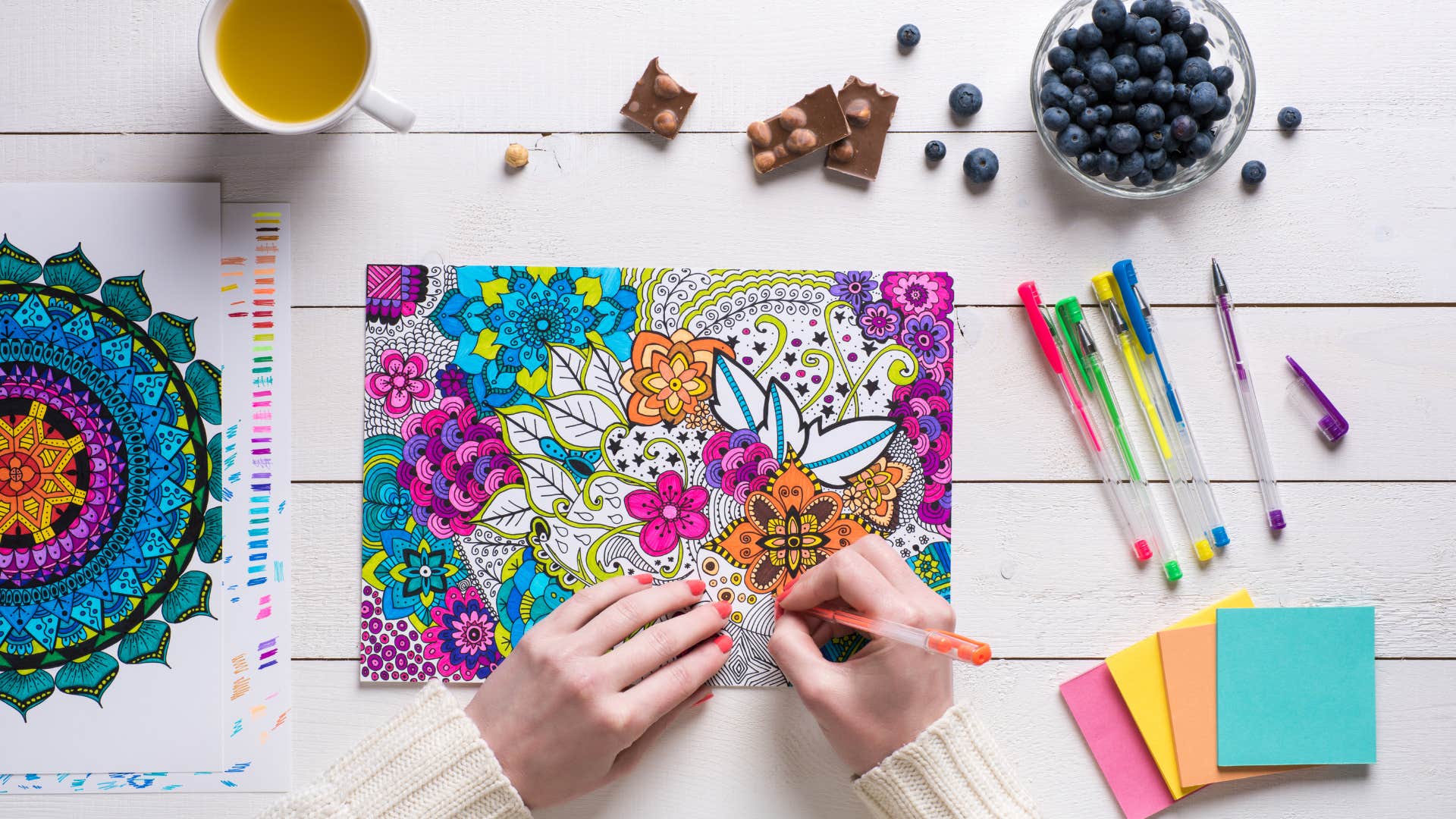 magical benefits of doing this calming hobby connect to color woman doing this calming hobby to connect to color