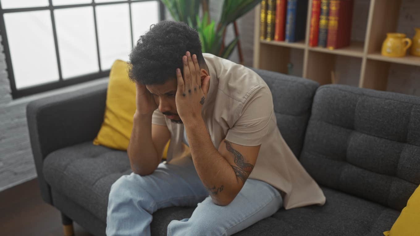 man depressed because of tattoos