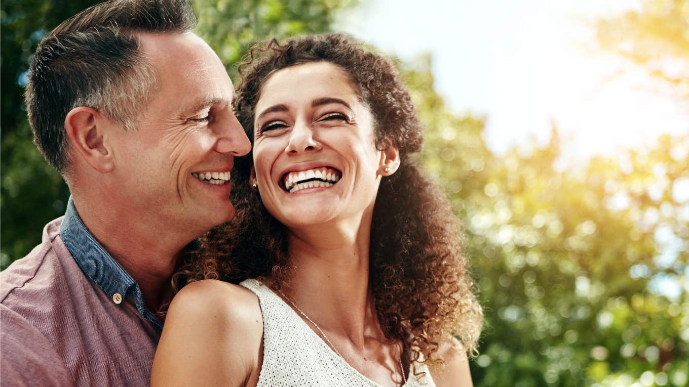 deeply in love man cherishing his wife