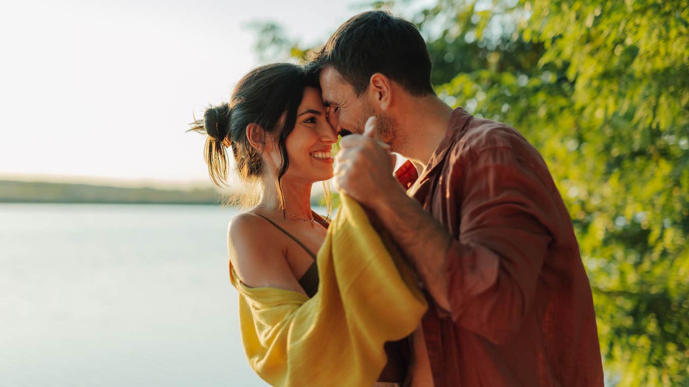 man showing attraction to woman