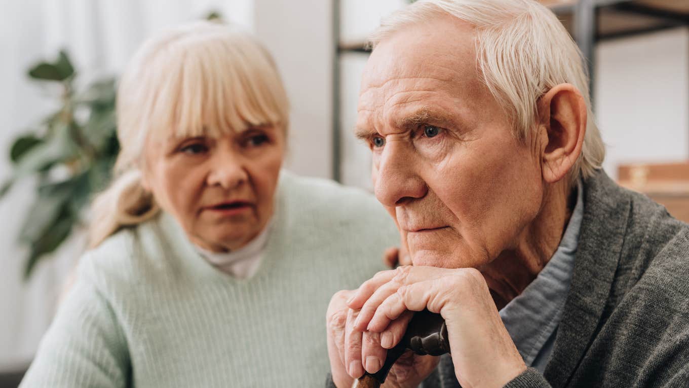 older couple looking sad missing their kids