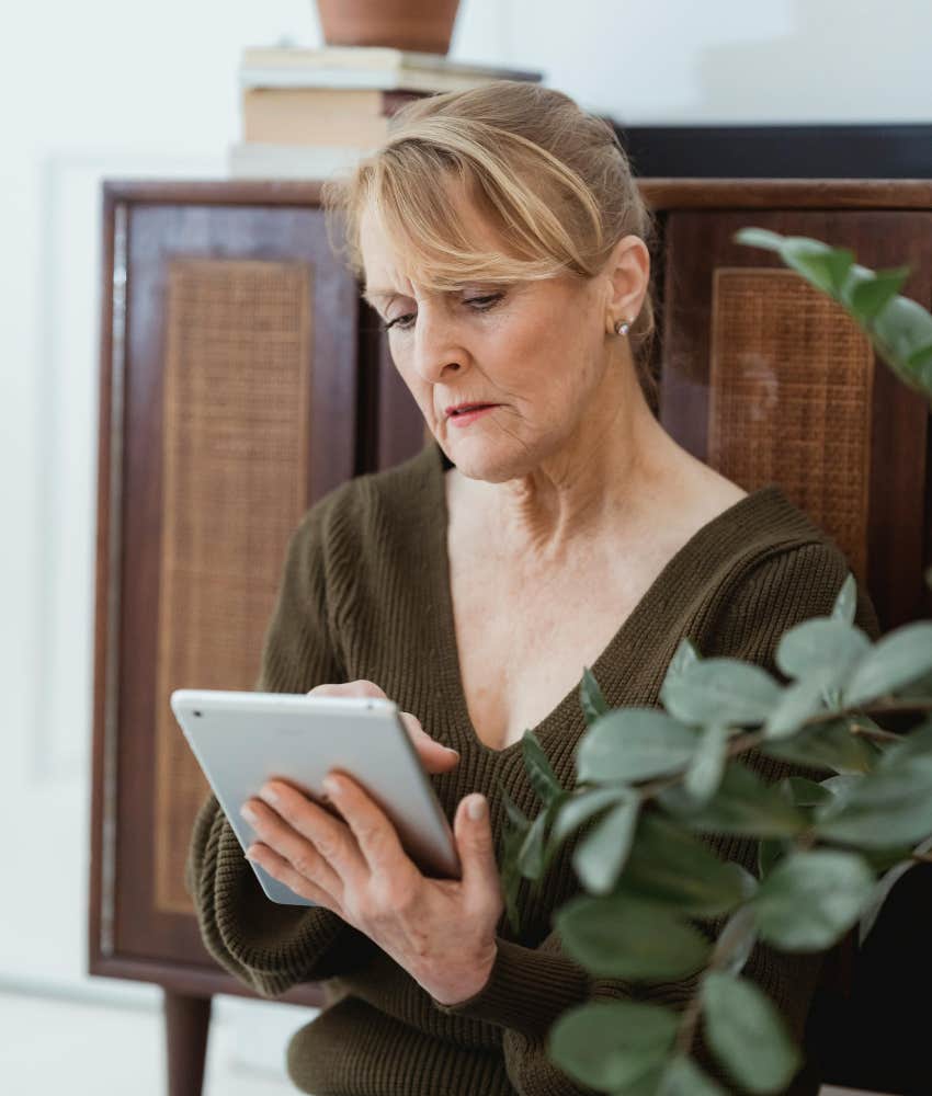 Survey Reveals Older Adults Screen Time As Bad As Younger Generations older woman whose screen time rivals younger generations