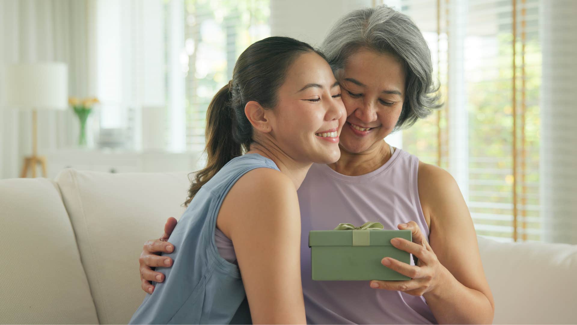 Loving parent connects with child